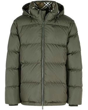 Burberry Polyester Down Jacket With Detachable Sleeves - Green