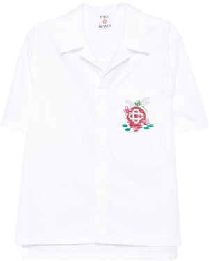 CASABLANCA Logo Short-Sleeved Shirt - White