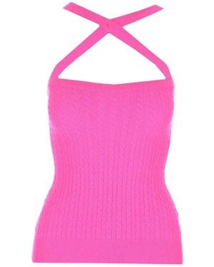 Patou Fuchsia Top With Cross - Pink