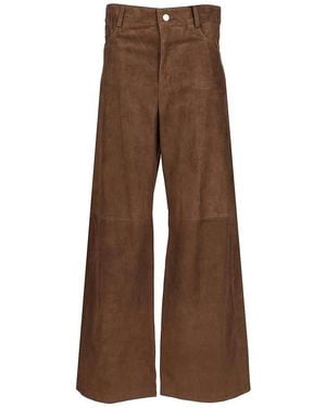 Max Mara Lamb Leather Casual Trousers - Brown
