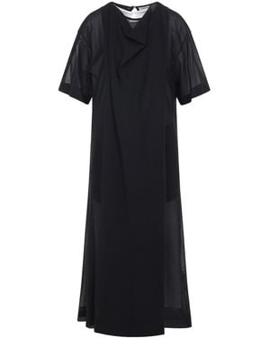 Carven Sheer Draped Midi Dress - Black