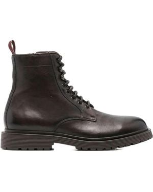 Sturlini Volga Lace-Up Leather Boots - Black