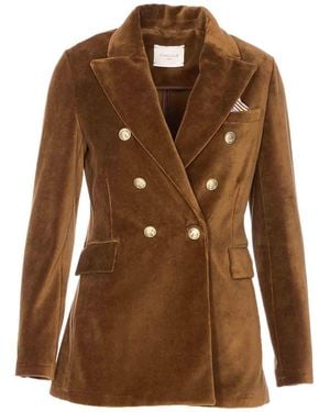 Circolo 1901 Suede Double Breasted Button Closure - Brown