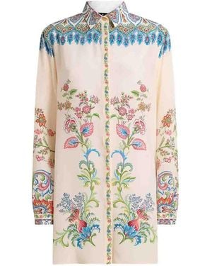Etro Long Shirt With Side Vents - White