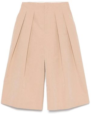 Philosophy Di Lorenzo Serafini Cotton Blend Shorts With Pleats - Natural