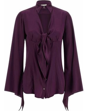 DI.LA3 PARI' Nodo Silk Shirt - Purple