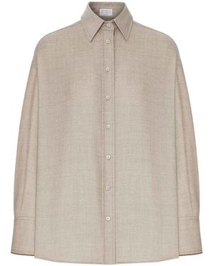 Brunello Cucinelli Classic Cashmere Shirt - Natural