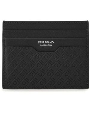 Ferragamo Monogram Card Holder - Black