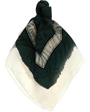 Ferragamo Gravure Print Scarf - Green