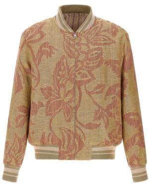 Etro Linen Bomber Jacket - Natural