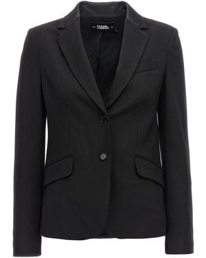 KARL LAGERFELD 'Punto' Single Breast Blazer - Black