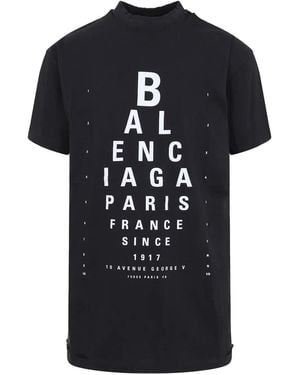 Balenciaga Eye-Test Oversized T-Shirt, 100% Cotton - Black