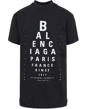 Balenciaga Eye-Test Oversized T-Shirt, 100% Cotton - Black