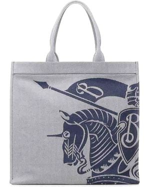Burberry Medium Canvas Tote - Blue