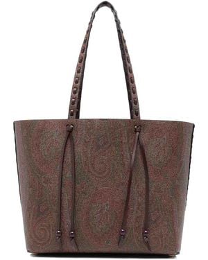 Etro Jacquard Paisley Shopping Bag - Brown