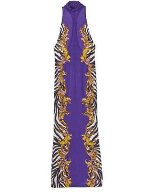 Versace Jeans Couture Baroque Zebra Dress - Purple