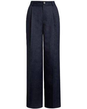 Ralph Lauren Woven-Wide Leg-Pants-Lt Drapy Linen Visc - Blue