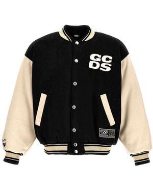 Gcds Two-Toned Long-Sleeved Bomber Jacket - Black