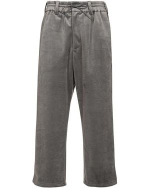 Y-3 Velvet Tracksuit Pants - Gray