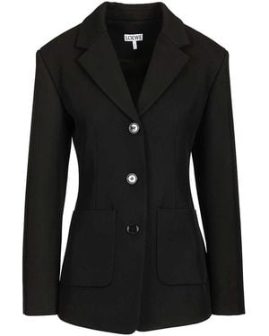 Loewe Wool Twill Jacket - Black