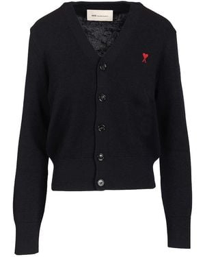 Ami Paris De Cur Cardigan - Black