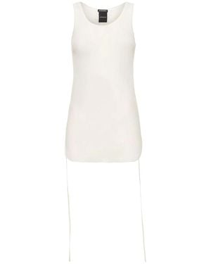Ann Demeulemeester Mara Wrinkled Cropped Tank Top - White
