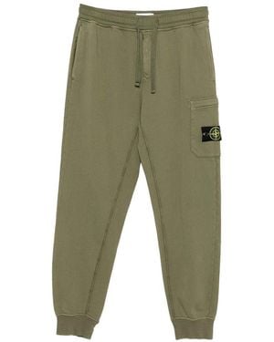 Stone Island Compass-Badge Tapered Trousers - Green
