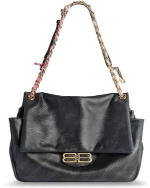 Balenciaga Darling Leather Shoulder Bag - Black