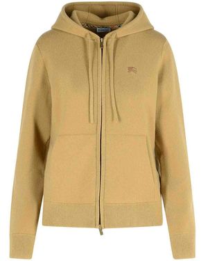 Burberry Flax Cashmere Blend Sweatshirt - Yellow