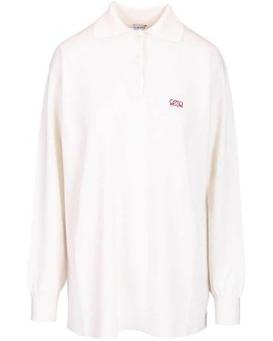 Loewe Cashmere And Silk Blend Polo Shirt - White