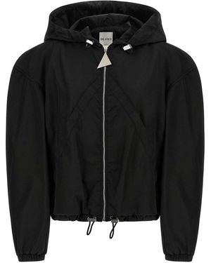 The Attico Maxi Hood Bomber Jacket - Black