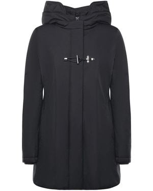 Fay Technical Gabardine Toggle Coat - Black