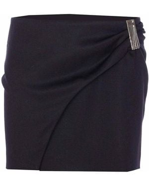 The Attico Draped Skirt With Plaque Embellishment - Blue
