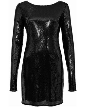 Patrizia Pepe Short Tulle Dress With Sequins - Black