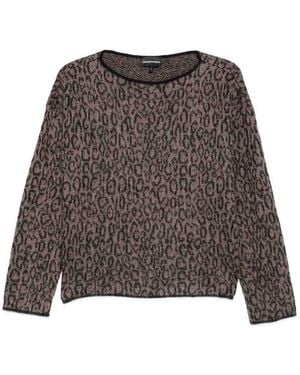 Emporio Armani Wool Blend Crewneck Jumper - Brown