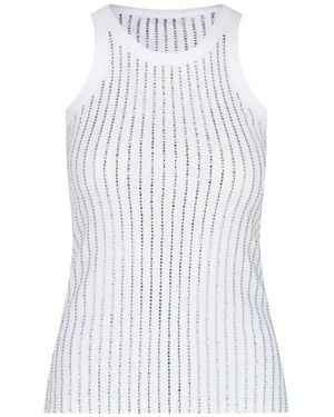 The Attico Top With Crystals - White