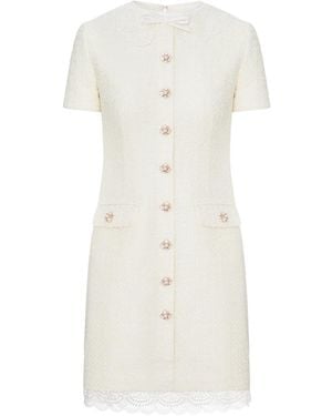 Self-Portrait Cream-Coloured Mini Dress - White