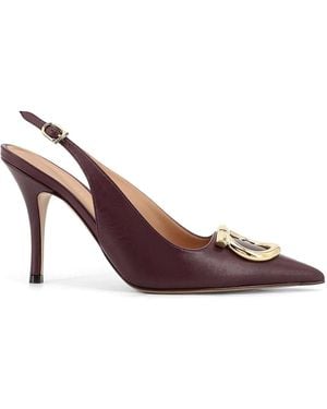 Ferragamo Sara 95 Leather Slingback Court Shoes - Brown