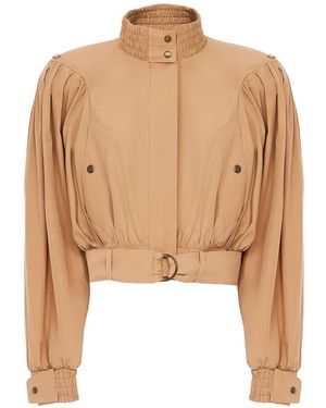 Chloé High-Neck Jacket With Snap Buttons - Natural