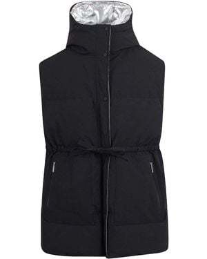 Laminar Vest With Metallic Wrinkled Effect Interior - Black