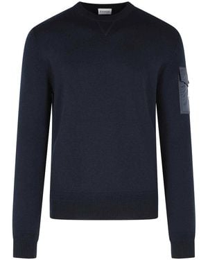 Moncler Tricot' Virgin Wool Sweatshirt - Blue
