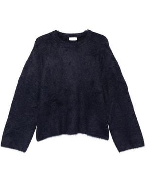 Soft Goat Wool Crewneck Sweater - Blue