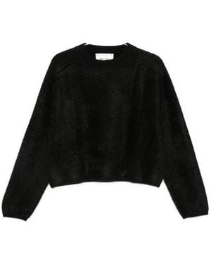 Soft Goat Wool Crewneck Sweater - Black