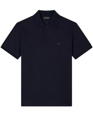 Emporio Armani Logo Cotton Polo Shirt - Blue