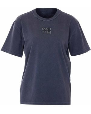 Alexander Wang Strass Logo T-Shirt - Blue