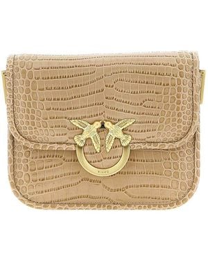 Pinko Love Bag Box Mini Shoulder Bag - Natural
