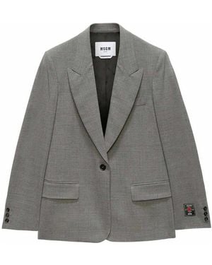 MSGM Single-Breasted Blazer - Grey