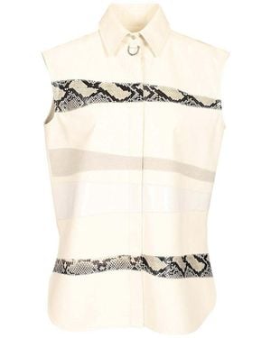 DURAZZI MILANO Sleeveless Leather Shirt - Natural
