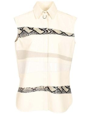 DURAZZI MILANO Sleeveless Leather Shirt - Natural