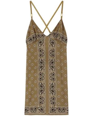 Palm Angels Paisley-Print Slip Dress - Green